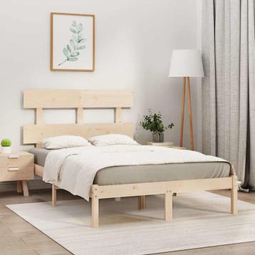 vidaXL Bedframe massief hout 140x200 cm, Bruin, Verzenden, 140 cm, 200 cm
