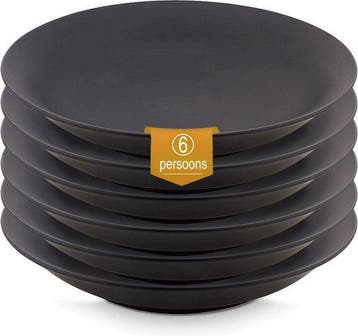 SHOWMODEL vtwonen Pastabord - Mat Zwart - Porselein - 25.5cm, Verzenden, Nieuw