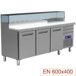 Pizza Koelwerkbank RVS | 3 Deurs | 3 Laden | 230V, Zakelijke goederen, Horeca | Keukenapparatuur, Verzenden