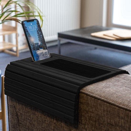 2dekans | Budu Armleuning dienblad voor bank Zwart –, Huis en Inrichting, Woonaccessoires | Overige, Zo goed als nieuw, Ophalen of Verzenden