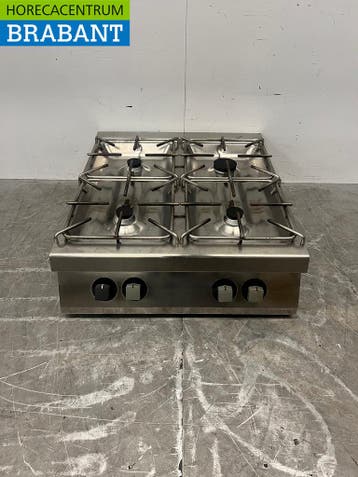 RVS Zanussi 4 Pits Opzet Fornuis Gasfornuis 80 cm GAS Horeca, Ophalen of Verzenden, Gebruikt