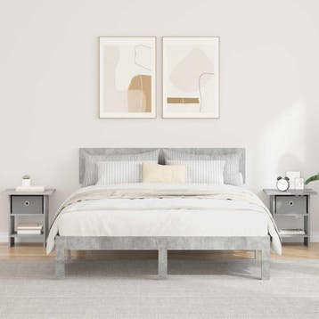 vidaXL Nachtkastje 2 pcs Beton Grijs 41 x 40 x 45 cm Bewerkt, Minder dan 45 cm, Verzenden, Nieuw, Minder dan 55 cm