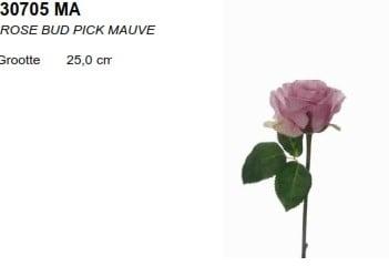 Zijden Roos Bud knop Half Open Mauve per stuk, Ophalen of Verzenden, Nieuw
