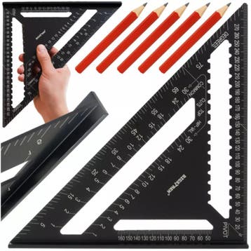 Bigstren Aluminium timmermanshaak 30 × 30 cm met 90° en 4., Ophalen of Verzenden, Nieuw