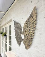 Decoratief ornament - Europa - Koppel metalen vleugels - cm, Antiek en Kunst, Curiosa en Brocante