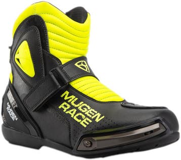 MUGENRACE Hurry Zwart Neon Gele Geperforeerde Motorschoenen, Nieuw met kaartje, MUGENRACE, Laarzen, Heren