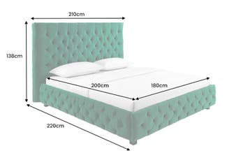 Design bedstee PARIS 180x200cm donkergroen fluweel, Ophalen of Verzenden, Nieuw