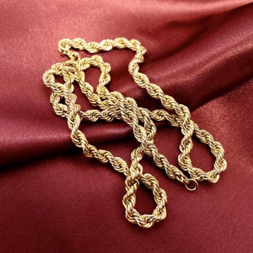 Gouden gedraaide schakelketting, Ophalen of Verzenden, Gebruikt, Goud, Goud