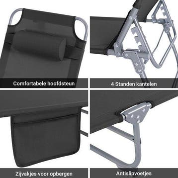2dekans | SoBuy Opvouwbare Ligstoel, Verstelbare, Ophalen of Verzenden, Zo goed als nieuw