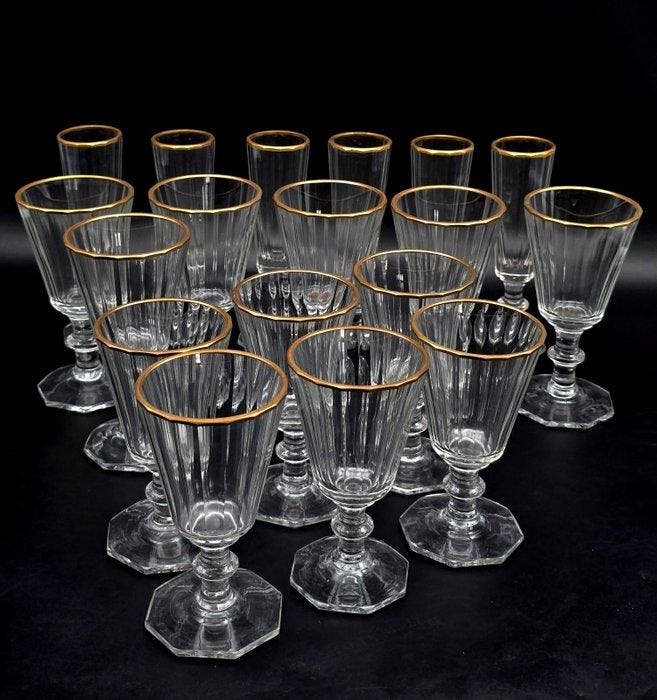 Drinkservies (18) - verticale kosten - 24 kt goud, Antiek en Kunst, Antiek | Meubels | Tafels