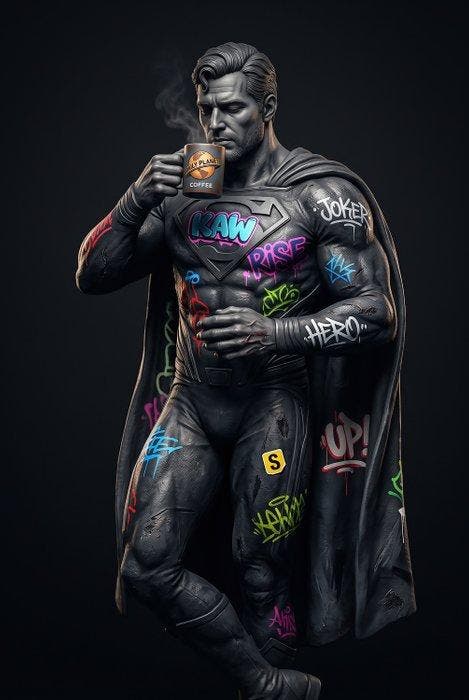 MEDSAN - Graffiti Superman () - UNIQUE WORK, Antiek en Kunst, Kunst | Designobjecten