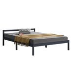 Houten bed Nakkila met bedbodem 140x200 cm donkergrijs, Huis en Inrichting, Slaapkamer | Bedden, Verzenden, Nieuw
