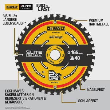 DEWALT Cirkelzaagblad DT10640 - 165mm 40T - Duurzaam & Multi, Verzenden, Nieuw