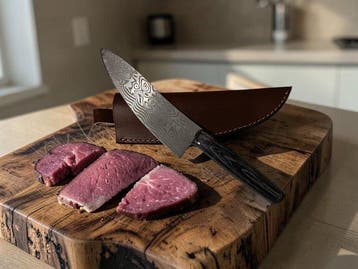 Hypnotics Waves - Keukenmes - Chefs knife - Lederen schede