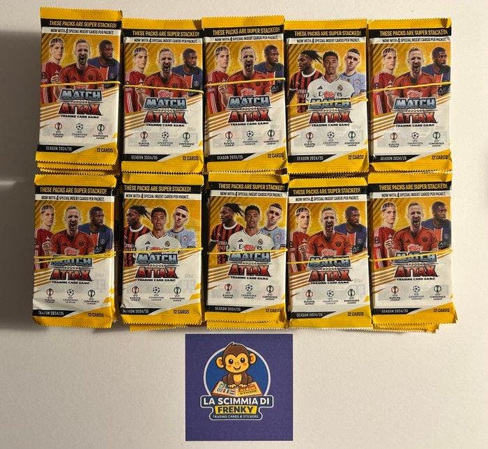Topps Booster pack - 100 bustine pack Match Attax 2024 25, Verzamelen, Stickers