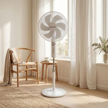 LEUMX 18” Staande Ventilator met Timer – 4 Snelheden – 55W –, Witgoed en Apparatuur, Ventilatoren, Ophalen, Nieuw, Overige