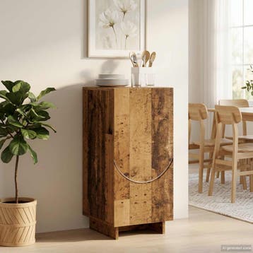 vidaXL Dressoir Oud hout 33,5 x 34,5 x 75 cm Bewerkt hout, Minder dan 50 cm, Verzenden, Nieuw, 25 tot 50 cm