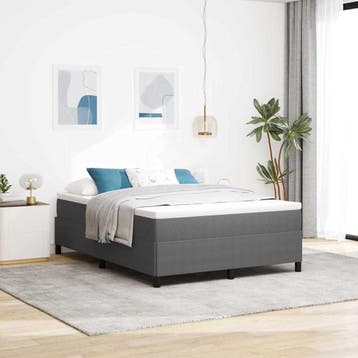 vidaXL Boxspringbed Lichtgrijs 160 x 200 cm Katoen Stof, Verzenden, Nieuw, Tweepersoons, Stof