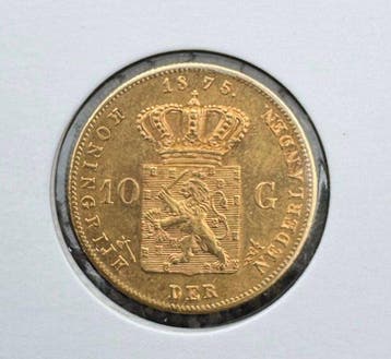 Nederland. Willem III. 10 Gulden 1875, Postzegels en Munten, Munten | Nederland