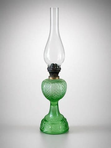 Lempereur &Bernard - Petroleumlamp - Glas, Metaal, Messing -