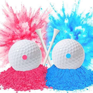 Set met 2 gender reveal onthullings golfballen, Verzenden, Nieuw, Feestartikel, Geboorte of Huwelijk