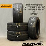 225/45/18 255/40/18 Continental winterbanden 6/5mm profiel, 18 inch, Gebruikt, 255 mm, Band(en)