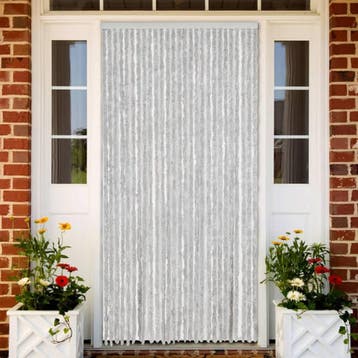 vidaXL Vliegengordijn 118x220 cm chenille grijs, Verzenden, Nieuw, Grijs