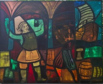 Geïnspireerd door de antieke stijl Glas-in-loodraam -
