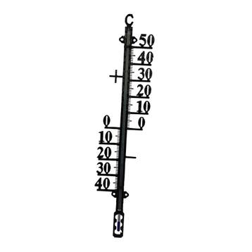 Talen Tools Zwarte Buitenthermometer - Metaal - 38 cm (Tuin), Ophalen of Verzenden, Nieuw