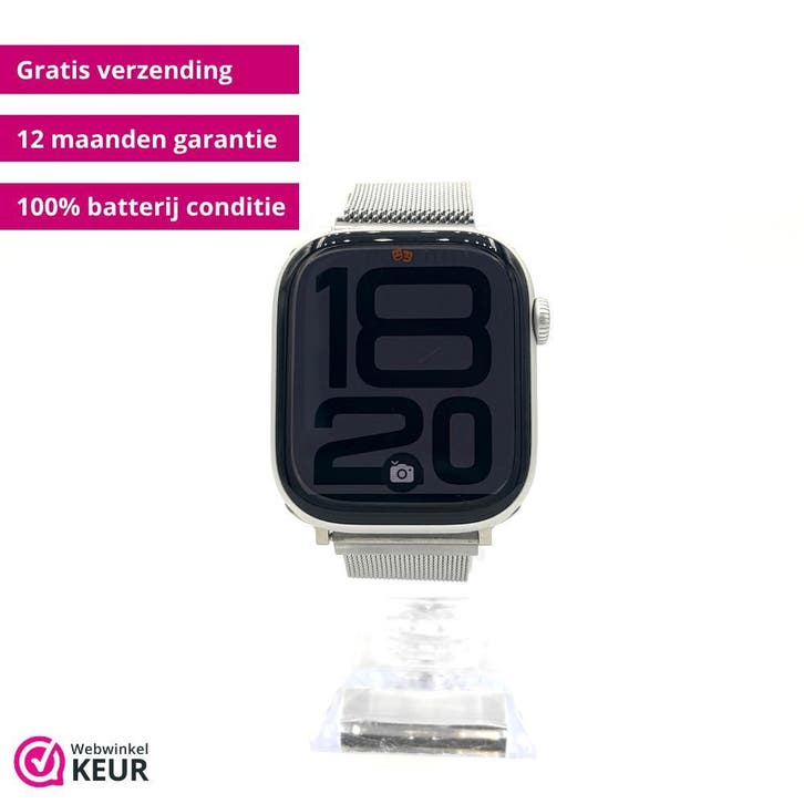 Apple Watch Serie 10 46mm Zilver | 100% batterij | Garantie, Sieraden, Tassen en Uiterlijk, Smartwatches, iOS, Zilver, Afstand