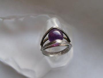 Zilver, amethist - Ring - Art Deco-stijl, Antiek en Kunst, Kunst | Designobjecten
