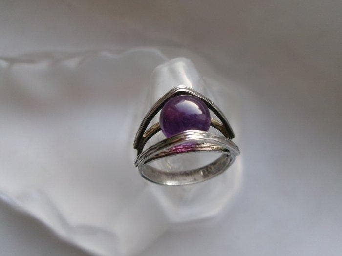 Zilver, amethist - Ring - Art Deco-stijl, Antiek en Kunst, Kunst | Designobjecten