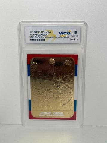 1998 Fleer Fleer 23KT Gold Michael Jordan Serialized card,, Nieuw