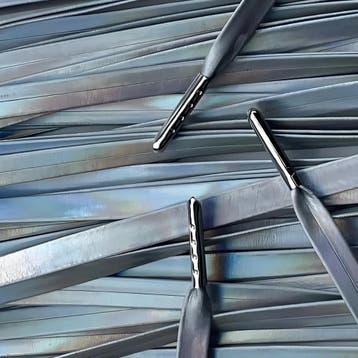 Leren veters - Zilver Parelmoer • 120 140 160  cm x 8 mm, Ophalen of Verzenden, Nieuw