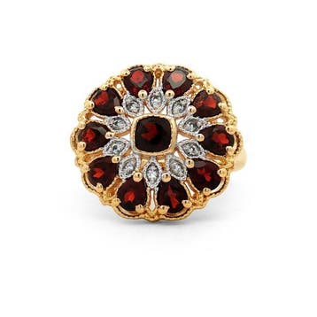 Zonder minimumprijs - Ring Zilver - 2.23ct. tw. Granaat -, Nieuw