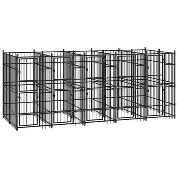 vidaXL Hondenkennel 9,22 m² staal, Dieren en Toebehoren, Verzenden, Nieuw
