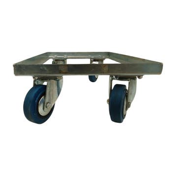 Dolly 55x36x16cm verzinkt met 4 rubberen zwenkwielen, 500kg, Ophalen of Verzenden, Overige typen, Emtrade NL