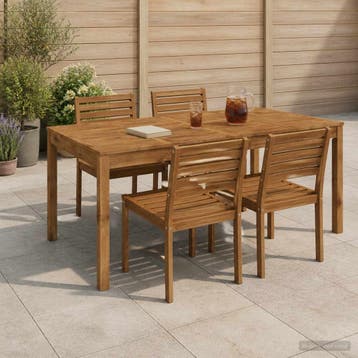 vidaXL Tuindiner tafel Naturel 180 x 88,5 x 75 cm Massief, Verzenden, Nieuw