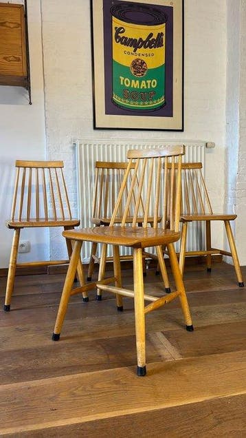 IKEA - Yngve Ekström - Stoel (4) - Hout - Zeldzame set Yngve