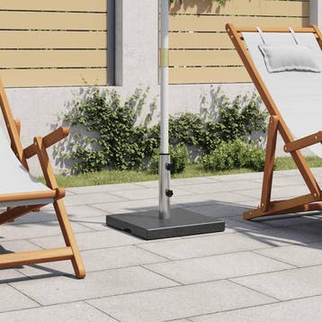 vidaXL Parasolvoet vierkant 20 kg graniet zwart, Tuin en Terras, Verzenden, Nieuw, Minder dan 1 meter, Parasolvoet