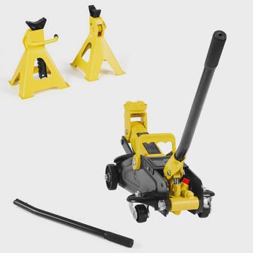 Krachtige 2 Ton Hydraulische Garagekrik met Steunen - Laag P, Verzenden, Nieuw