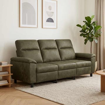 vidaXL Bank Legergroen 214 x 90 x 95 cm Nep Suede Leer, Verzenden, Nieuw, 200 tot 250 cm