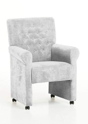Eetkamerstoel Epe - eetkamerstoelen - Wit, Nieuw, Wit, Stof