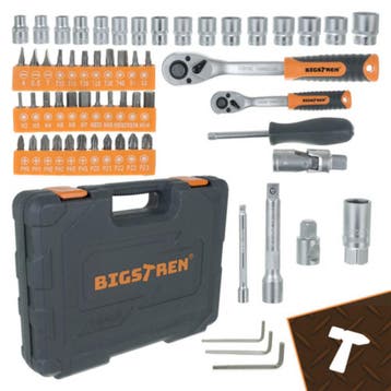 Bigstren Professionele 72-delige doppen en ratelset met C..., Doe-het-zelf en Verbouw, Gereedschap | Handgereedschap, Ophalen of Verzenden