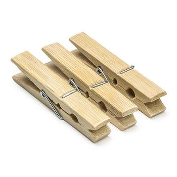 Wasknijpers | 24 stuks (Bamboe), Verzenden, Nieuw