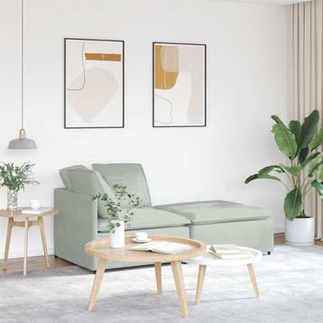 vidaXL Modulaire bank met voetenbank en kussens fluweel, Huis en Inrichting, Verzenden, Nieuw, Stof