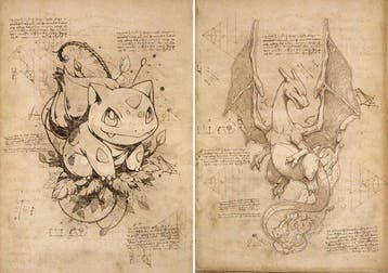 Boriani - 2x Charizard & Bulbasaur - Da Vinci Series -, Nieuw