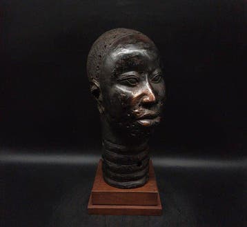 Tête de commemorative - sculptuur - Yoruba / Beni Edo -