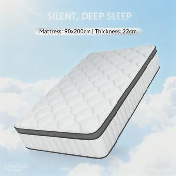 AUTHMIC Pocketvering Matras - 7-Zone Adaptieve Ondersteuning, Verzenden, Nieuw