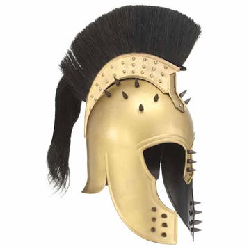 vidaXL Soldatenhelm Grieks replica LARP staal messingkleurig, Verzamelen, Verzenden, Nieuw